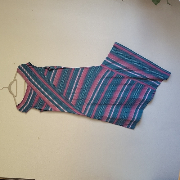 Joe brown maxi dress sleevesles v-neck size UK 16 colors pink purple green - Picture 8 of 16